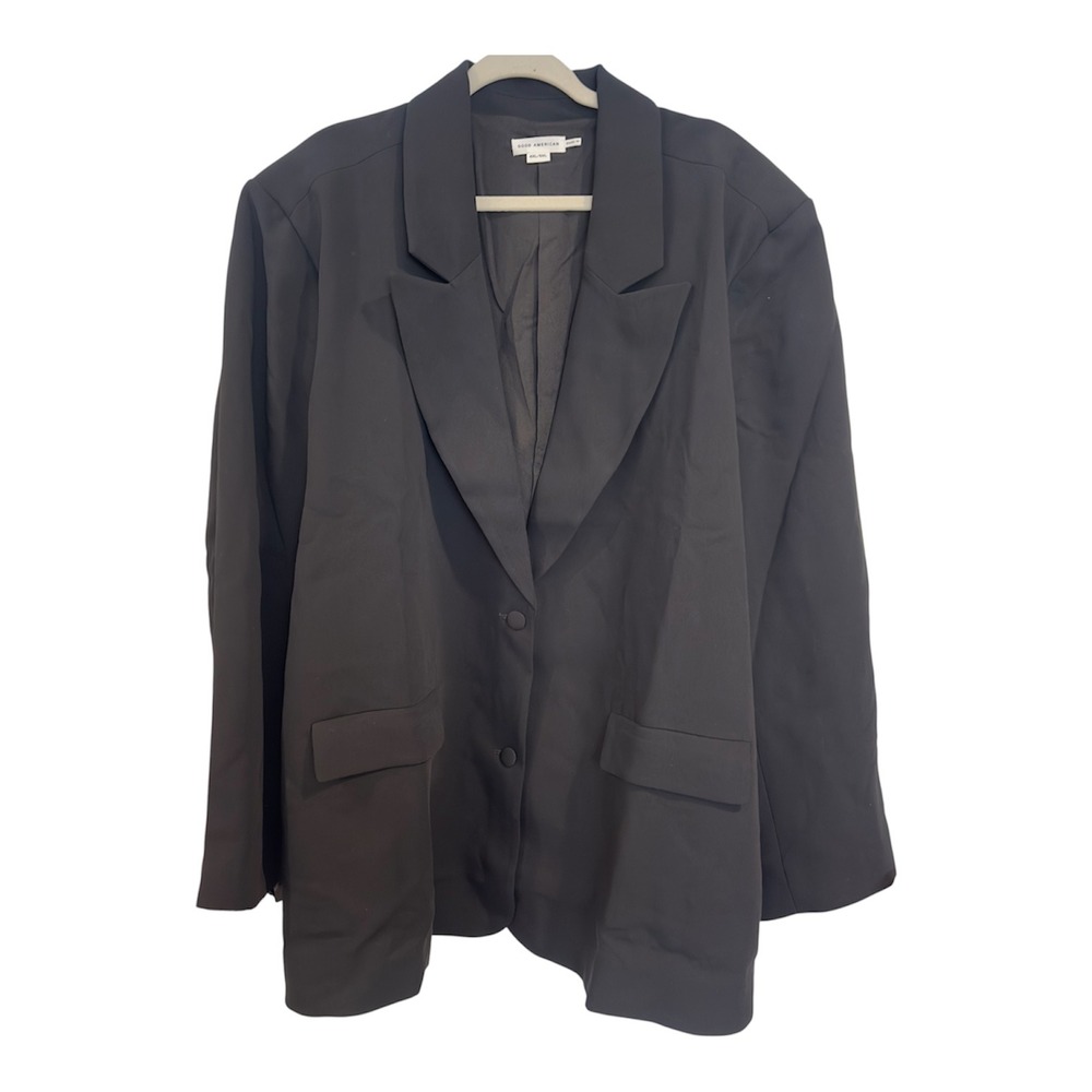 Good American Scuba Blazer Black GJK0113 Womens Plus Size 4XL 5XL NWT